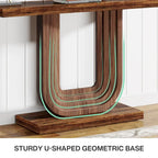 Console d'entrée en bois de 39 pouces avec base géométrique