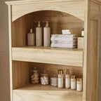 Meuble de rangement de salle de bain en bois avec étagères et tiroir organisateur pour articles de toilette