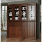 Buffet de cuisine en bois massif 100 % fabriqué en Chine avec portes en verre ou en bois massif et kit de 2 tiroirs 65 x 71,5