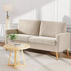 Canapé deux places Mid-Century Modern en velours côtelé de 68 po avec coussin à ressorts