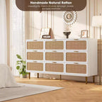 Commode en rotin pour la chambre, armoires de rangement grande capacité pour la garde-robe, convient pour le salon, le couloir et la chambre d'enfant.