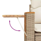 vidaXL Salon de jardin 4 pièces en résine tressée avec coussins et bois d'acacia