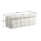 Banc ottoman de rangement capitonné en velours avec compartiment caché, plusieurs coloris