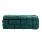Banc ottoman de rangement capitonné en velours avec compartiment caché, plusieurs coloris