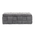 Banc ottoman de rangement capitonné en velours avec compartiment caché, plusieurs coloris