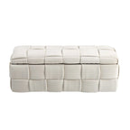 Banc ottoman de rangement capitonné en velours avec compartiment caché, plusieurs coloris