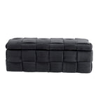 Banc ottoman de rangement capitonné en velours avec compartiment caché, plusieurs coloris