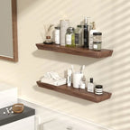 Étagère murale flottante en bois rustique brun, rangement profond, décoration