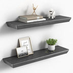 Étagère murale flottante en bois rustique brun, rangement profond, décoration