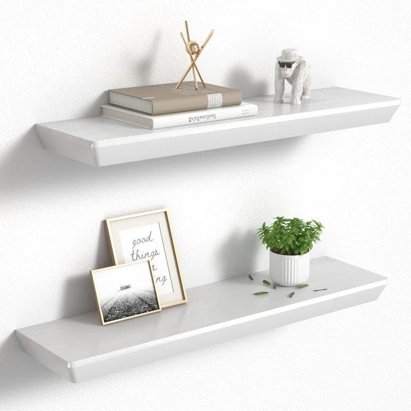 Étagère murale flottante en bois rustique brun, rangement profond, décoration