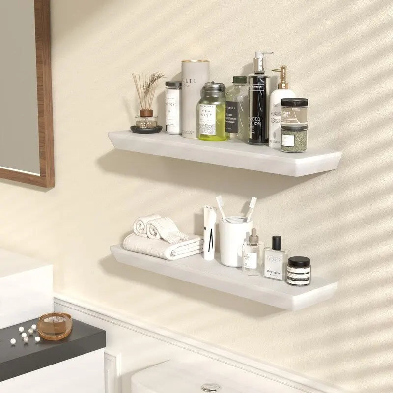 Étagère murale flottante en bois rustique brun, rangement profond, décoration
