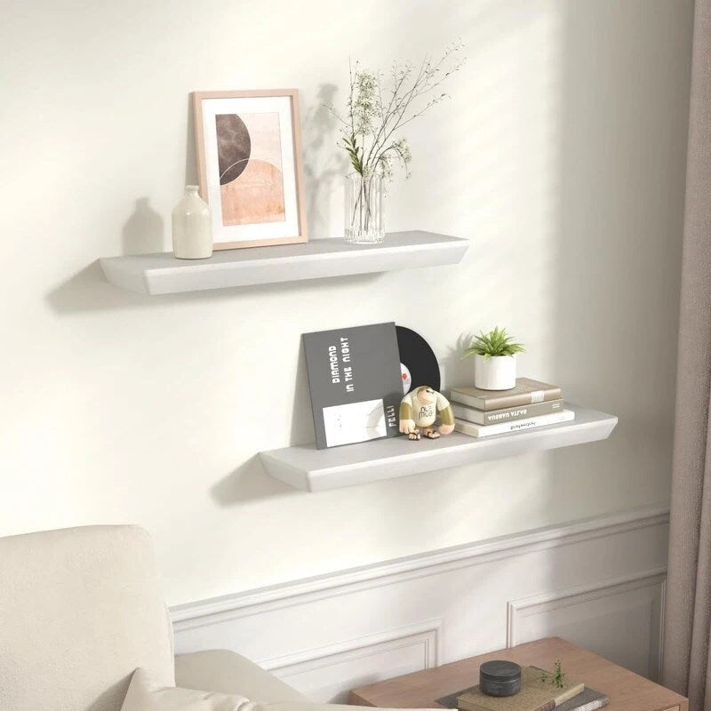 Étagère murale flottante en bois rustique brun, rangement profond, décoration