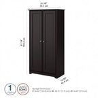 Meuble de rangement haut Cabot Espresso Oak avec portes – 31,38 long. x 16,30 larg. x 61,14 haut.