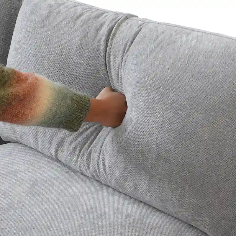Canapé d'angle en lin de grande taille pour salon