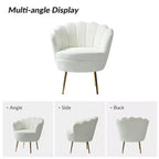 Fauteuil baril confortable avec pieds en métal doré, fauteuil d'appoint pour salon