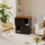 Meuble cache-litière double avec poteaux à griffer et tapis de litière à double couche pour animaux de compagnie d'intérieur
