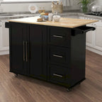 Îlot de cuisine multifonctionnel et desserte/buffet avec porte-épices et porte-serviettes