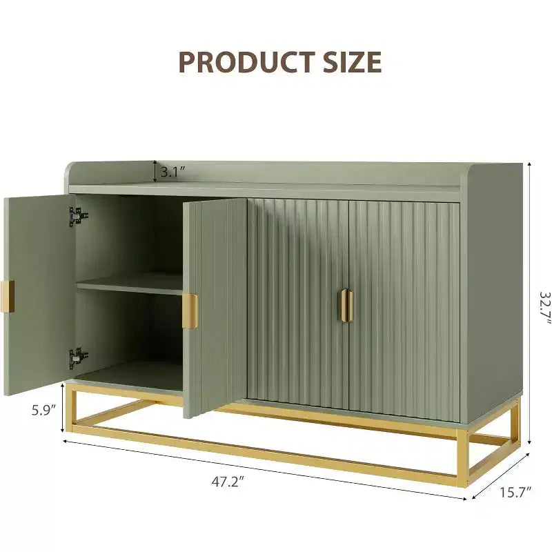 Buffet avec rangement et bahut 4 portes, console multimédia moderne de 120 cm de large