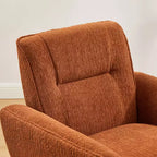 Fauteuil d'appoint confortable Art Leon en flanelle jacquard avec pieds en bois