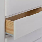 Commode de ferme en bois massif à 6 tiroirs