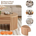 Table basse relevable de 120 cm, table centrale ovale en bois avec rangement caché, table basse moderne pour salon, chambre, bureau