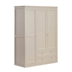 Armoire 3 portes avec tiroirs - Taupe