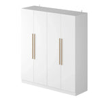 Armoire de rangement moderne sur pied en bois massif avec étagères