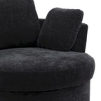 Fauteuil club pivotant rembourré avec piètement en métal