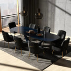 Lot de 8 chaises de salle à manger SEYNAR Modern Glam en velours, chaises capitonnées pour salon (sans table)
