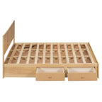 Lit plateforme en bois avec rangement intégré et 2 tiroirs