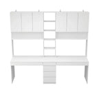 Bureau de jeu et de travail moderne spacieux blanc pour deux personnes
