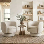 Lot de 2 fauteuils pivotants modernes avec revêtement en tissu, fauteuil lounge pivotant à 360° pour salon, chambre à coucher - Panipeachy