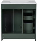 Meuble-lavabo simple de 30 po avec armoire et 3 tiroirs – Noir / Bleu / Vert / Indigo / Blanc