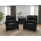 Lot de 2 fauteuils inclinables modernes à assise rembourrée en cuir PU/tissu