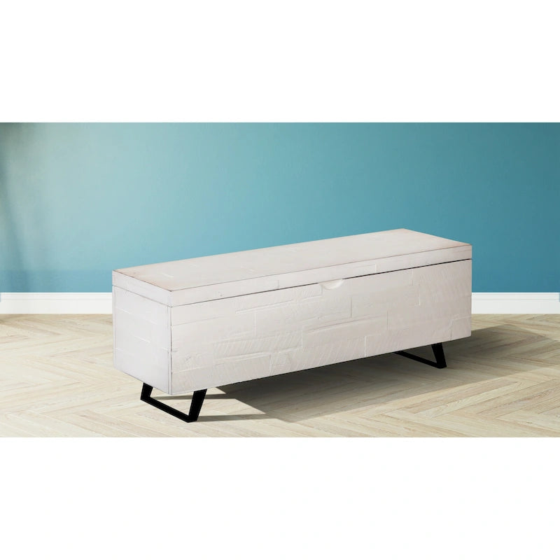 Banc de rangement Broadmore en bois d'acacia de 46 pouces