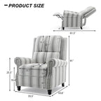 Lot de 2 fauteuils inclinables modernes à assise rembourrée en cuir PU/tissu