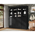 Buffet de cuisine en bois massif 100 % fabriqué en Chine avec portes en verre ou en bois massif et kit de 2 tiroirs 65 x 71,5