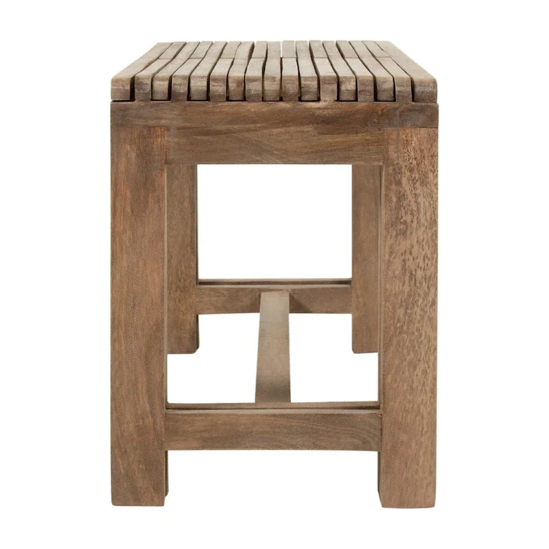 Banc extensible East at Main en bois de manguier massif naturel