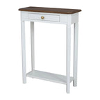 Console d'appoint Marnie bicolore à 1 tiroir en bois massif avec étagère par East at Main