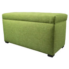 Banc de rangement capitonné avec couvercle et pieds en bois