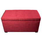 Banc de rangement capitonné avec couvercle et pieds en bois