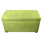 Banc de rangement capitonné avec couvercle et pieds en bois
