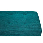 Banc de rangement capitonné avec couvercle et pieds en bois