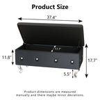 Banc de rangement capitonné en similicuir avec plateau relevable, boutons en cristal et pieds argentés