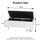 Banc de rangement capitonné en similicuir avec plateau relevable, boutons en cristal et pieds argentés