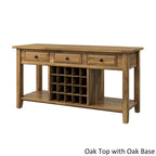 Buffet de service pour vin en bois deux tons avec finition vieillie