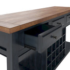 Buffet de service pour vin en bois deux tons avec finition vieillie