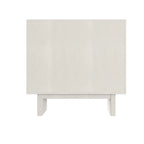 Bahut de rangement 2 portes avec cannelures imitation bois, marron et blanc