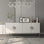 Buffet 4 portes effet bois avec pieds en métal doré