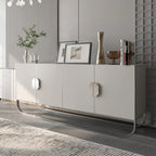 Buffet 4 portes effet bois avec pieds en métal doré